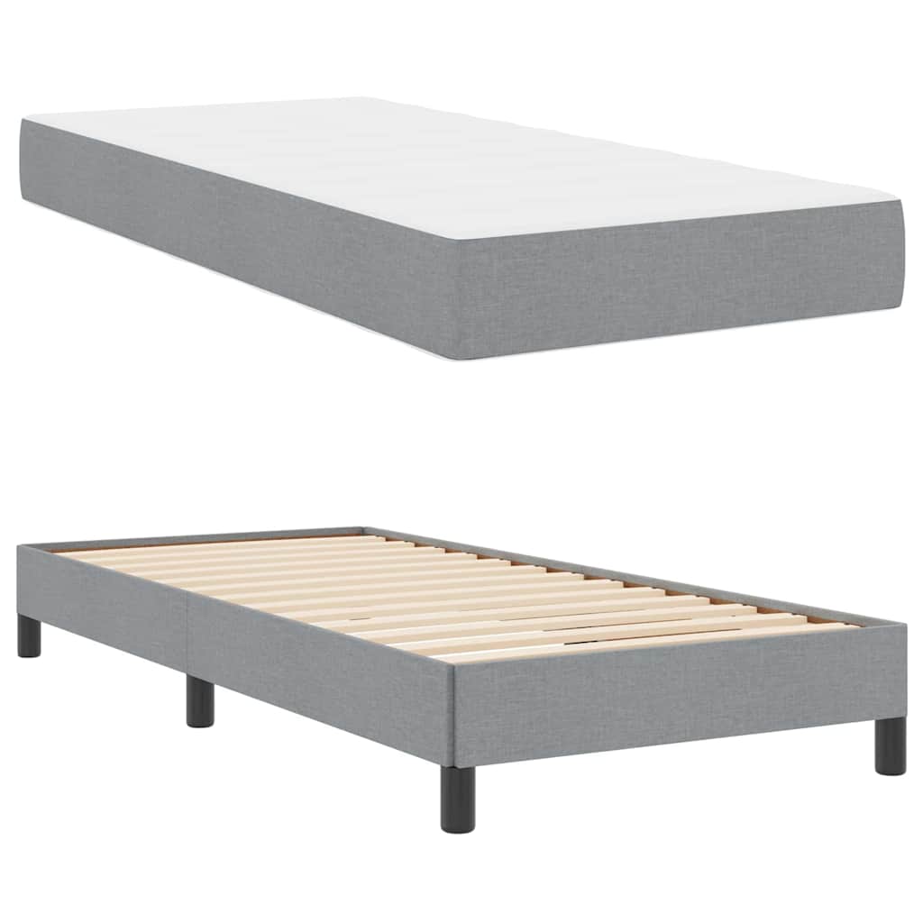 Boxspringbed met matras Lichtgrijs 90 x 200 cm Stof is nu te koop bij PeponiXL, paradijselijk wonen!