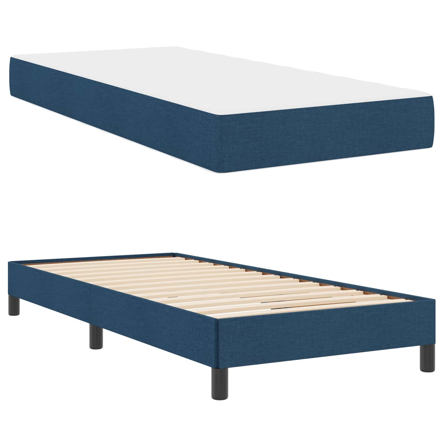 Boxspringbed met matras Blauw 90 x 200 cm Stof is nu te koop bij PeponiXL, paradijselijk wonen!