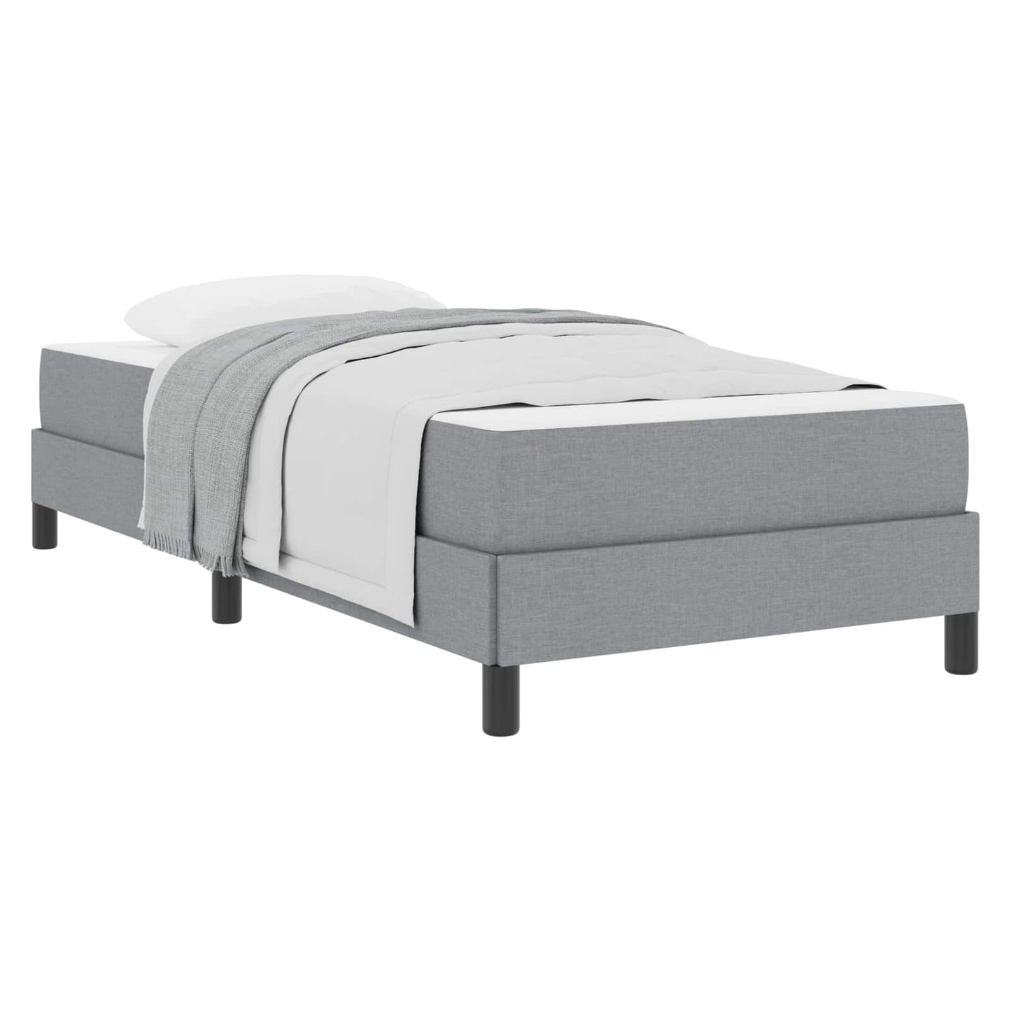 Boxspringbed met matras Lichtgrijs 100 x 200 cm Stof is nu te koop bij PeponiXL, paradijselijk wonen!