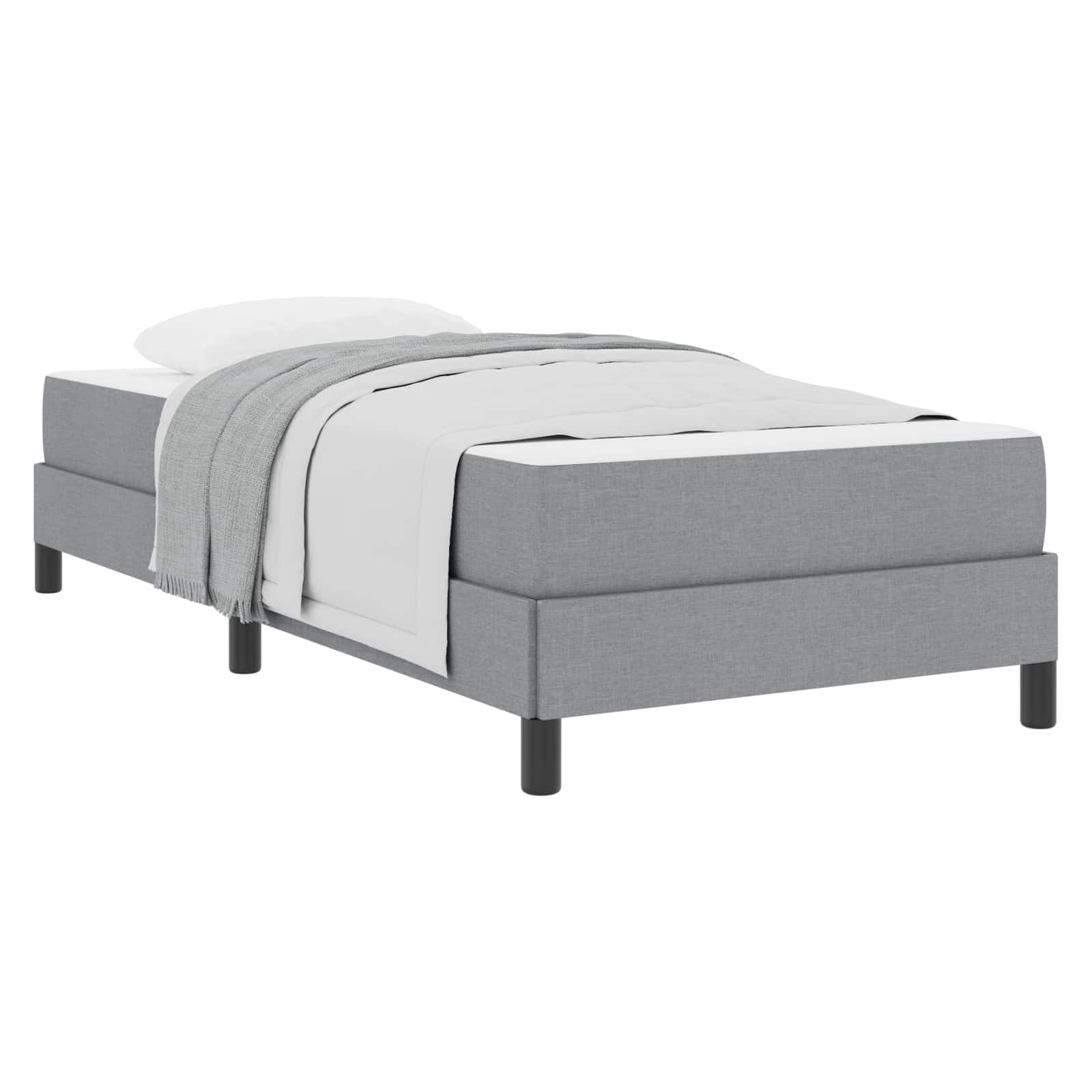 Boxspringbed met matras Lichtgrijs 100 x 200 cm Stof is nu te koop bij PeponiXL, paradijselijk wonen!