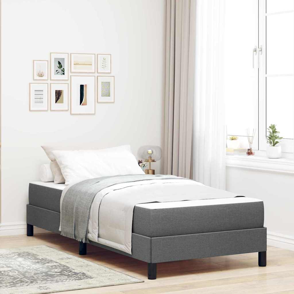 Boxspringbed met matras Donkergrijs 100 x 200 cm Stof is nu te koop bij PeponiXL, paradijselijk wonen!