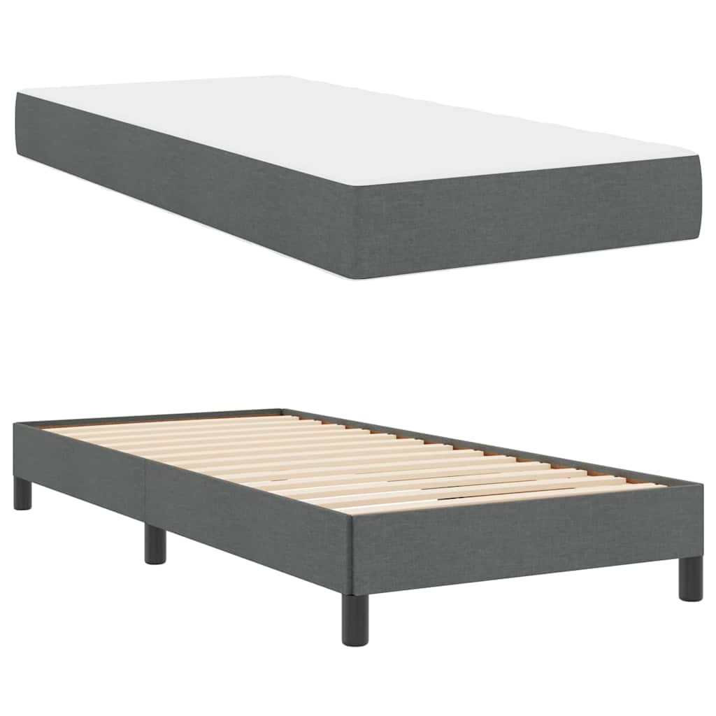 Boxspringbed met matras Donkergrijs 100 x 200 cm Stof is nu te koop bij PeponiXL, paradijselijk wonen!