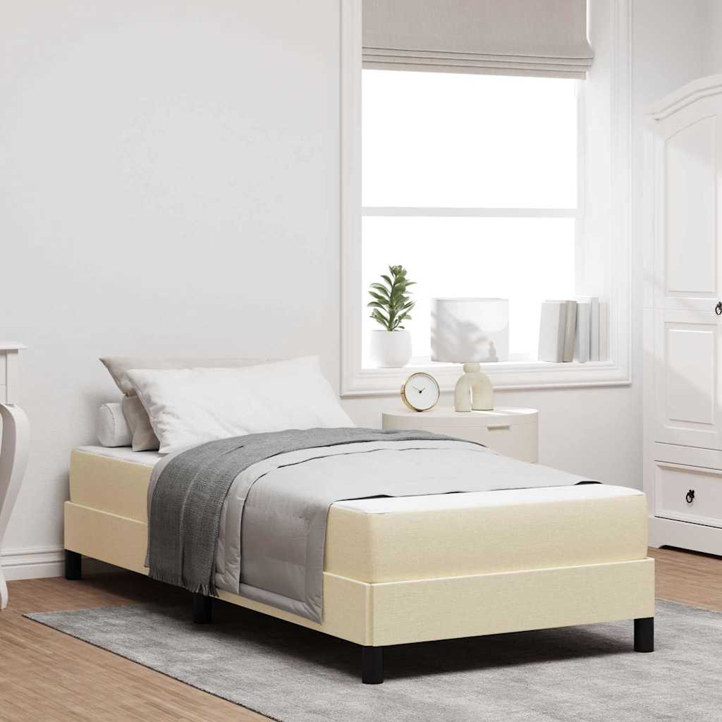 Boxspringbed met matras Crème 100 x 200 cm Stof is nu te koop bij PeponiXL, paradijselijk wonen!