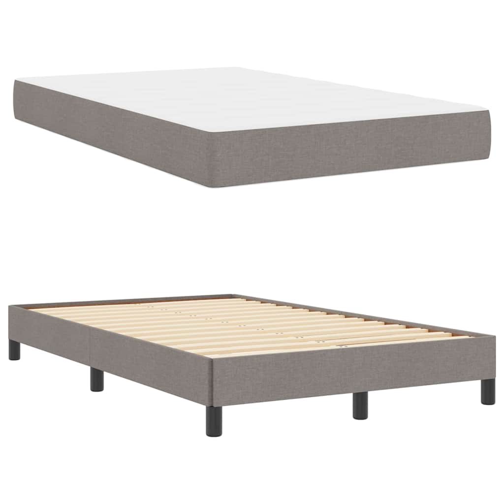Boxspringbed met matras Taupe 120 x 190 cm Stof is nu te koop bij PeponiXL, paradijselijk wonen!
