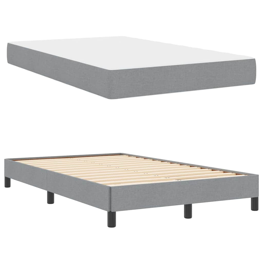 Boxspringbed met matras Lichtgrijs 120 x 200 cm Stof is nu te koop bij PeponiXL, paradijselijk wonen!