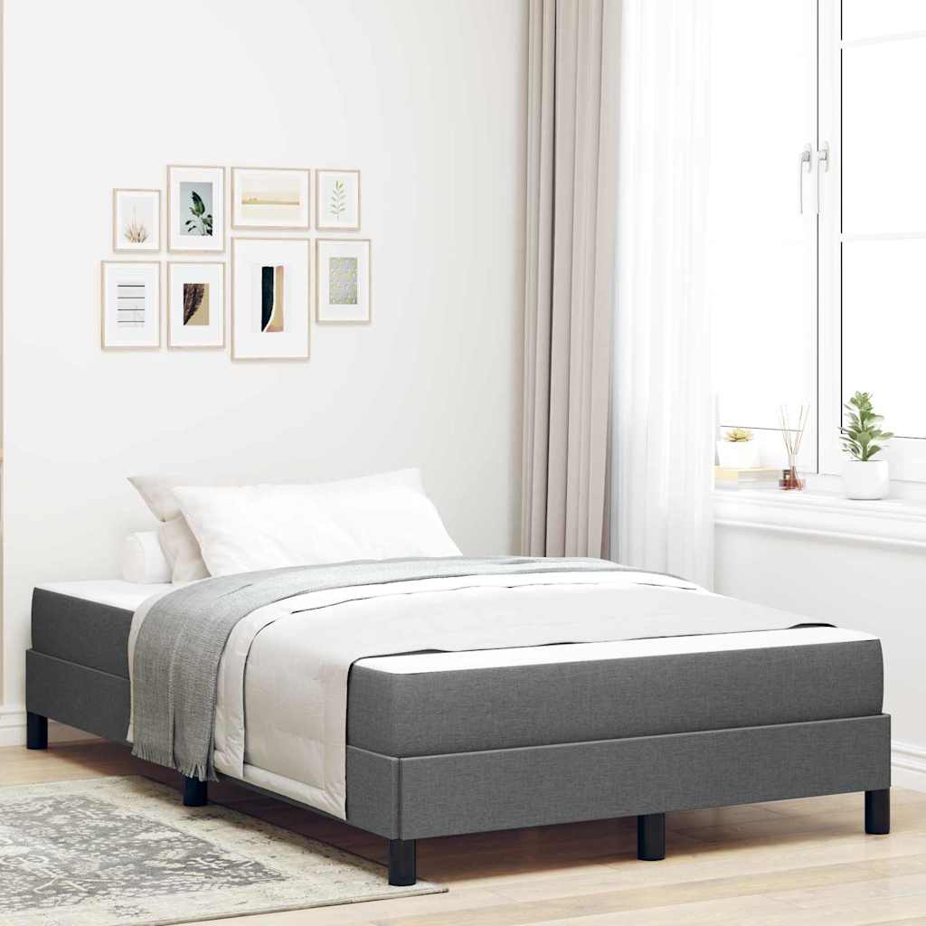 Boxspringbed met matras Donkergrijs 120 x 200 cm Stof is nu te koop bij PeponiXL, paradijselijk wonen!