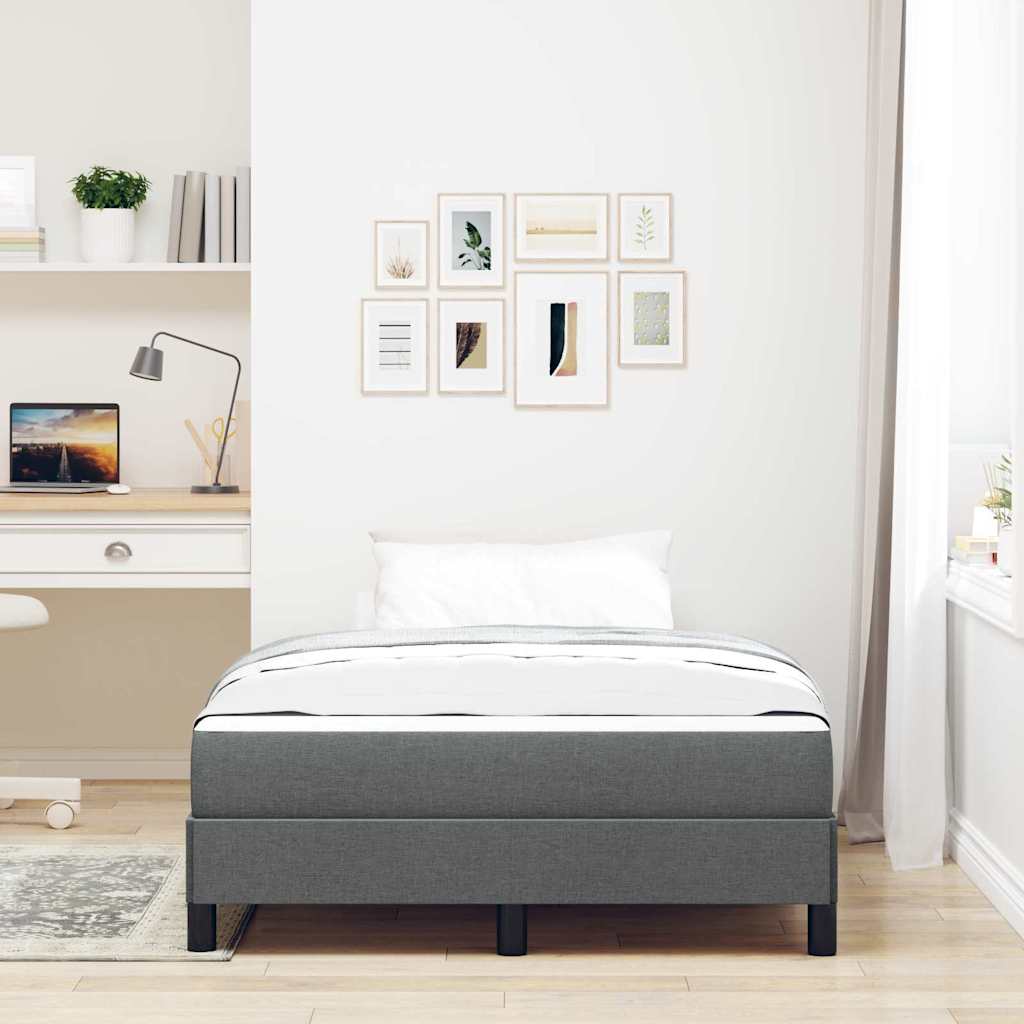 Boxspringbed met matras Donkergrijs 120 x 200 cm Stof is nu te koop bij PeponiXL, paradijselijk wonen!