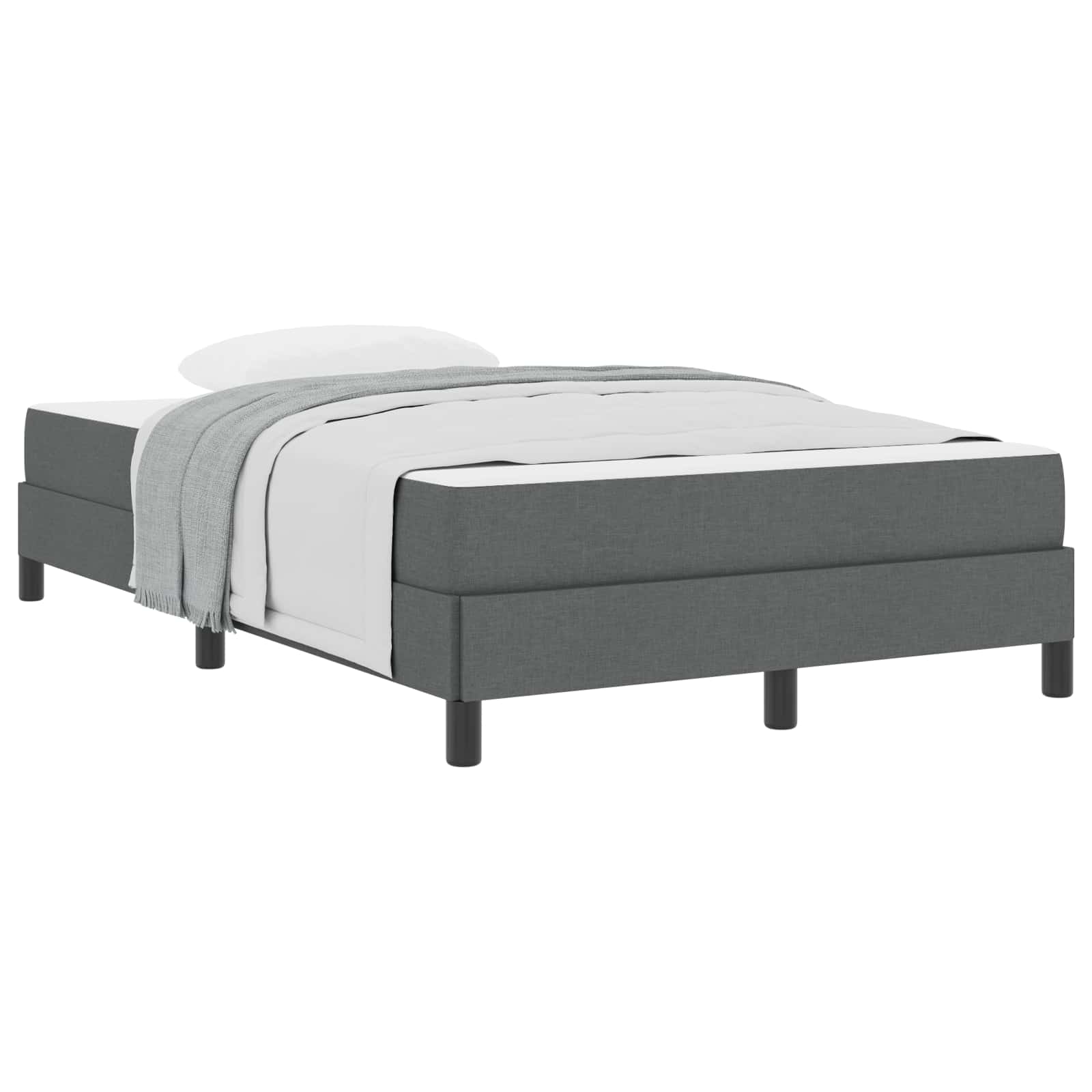 Boxspringbed met matras Donkergrijs 120 x 200 cm Stof is nu te koop bij PeponiXL, paradijselijk wonen!