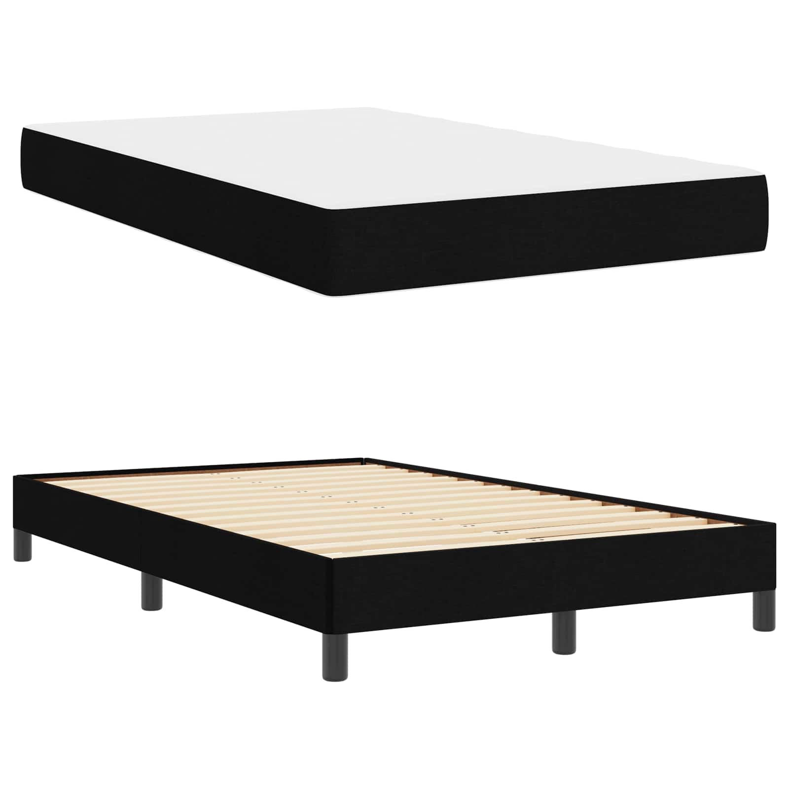 Boxspringbed met matras Zwart 120 x 200 cm Stof is nu te koop bij PeponiXL, paradijselijk wonen!