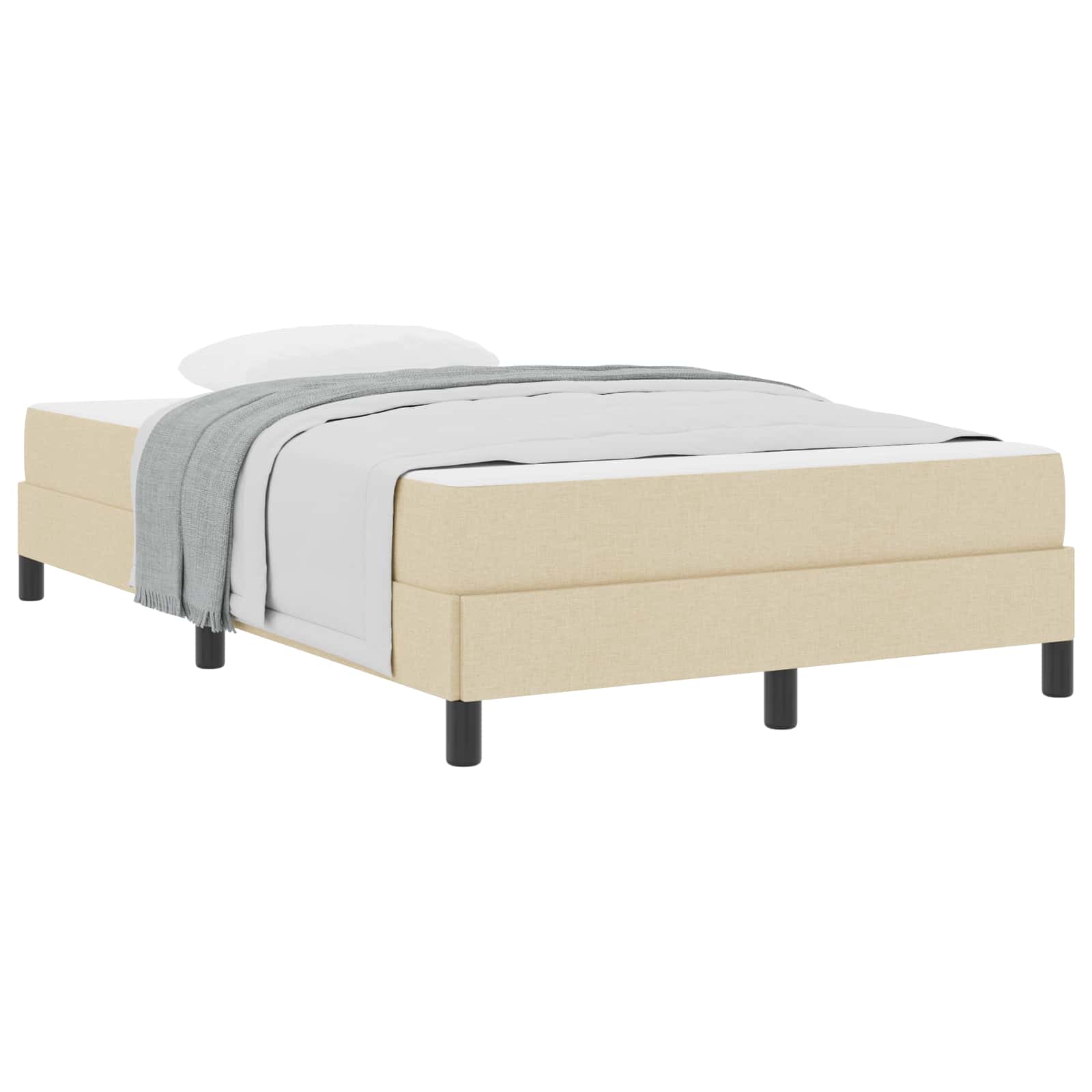 Boxspringbed met matras Crème 120 x 200 cm Stof is nu te koop bij PeponiXL, paradijselijk wonen!