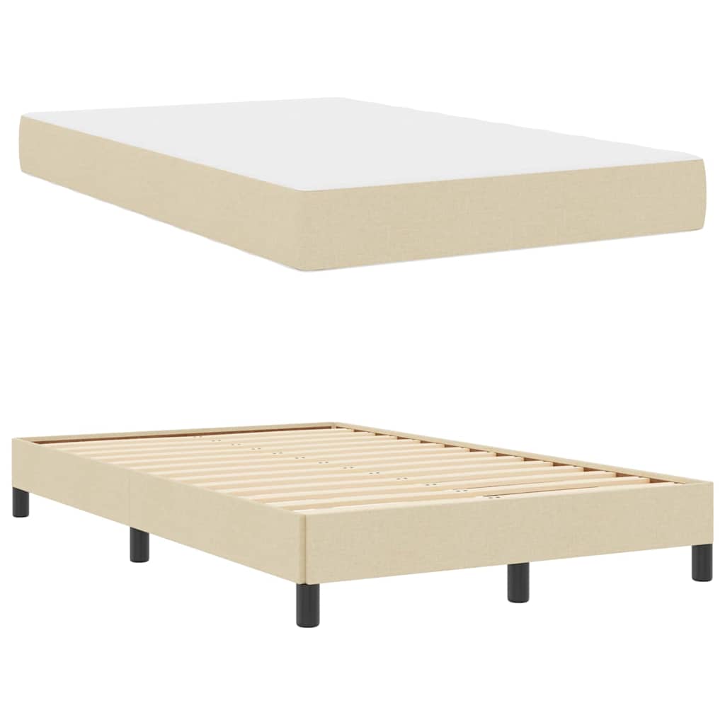 Boxspringbed met matras Crème 120 x 200 cm Stof is nu te koop bij PeponiXL, paradijselijk wonen!