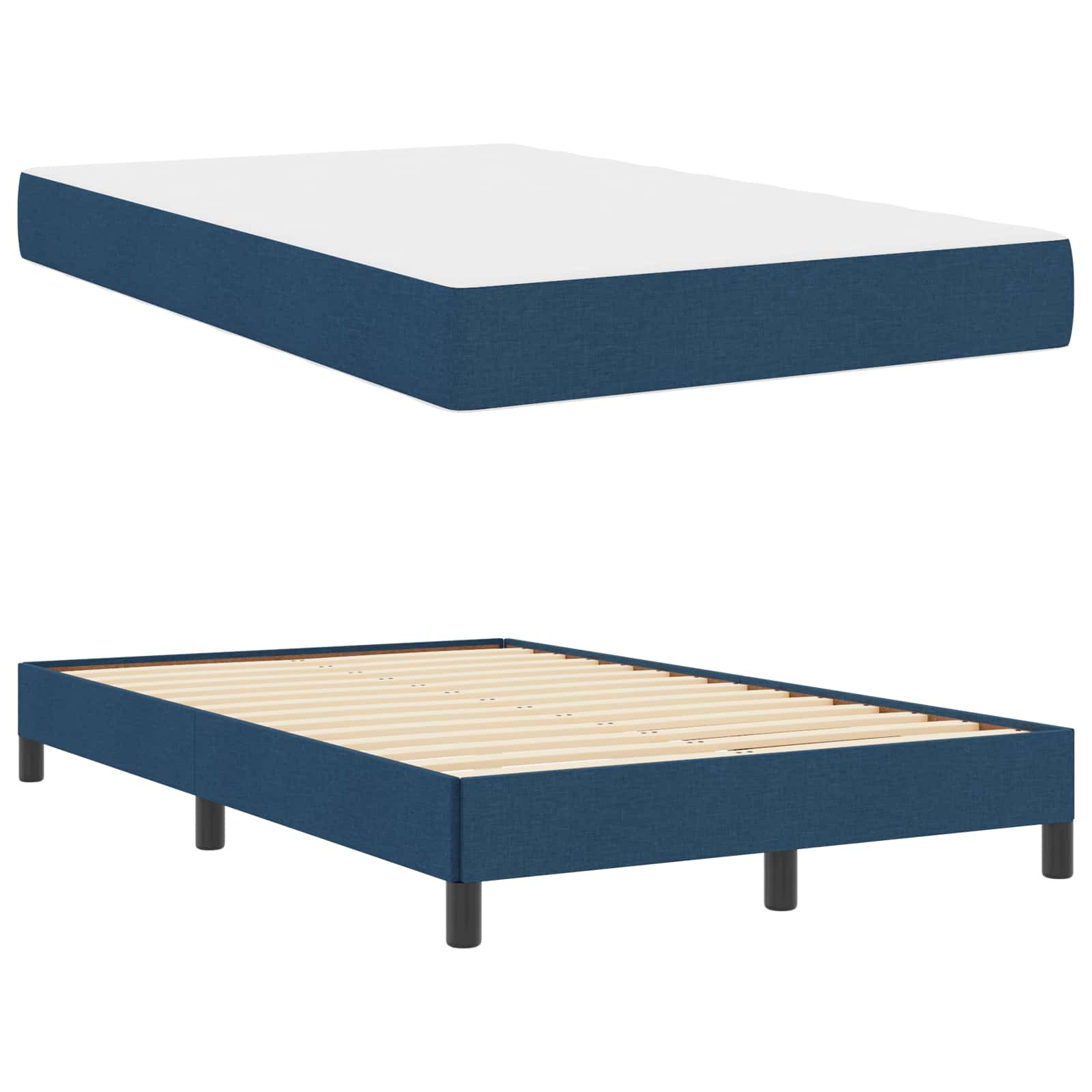 Boxspringbed met matras Blauw 120 x 200 cm Stof is nu te koop bij PeponiXL, paradijselijk wonen!