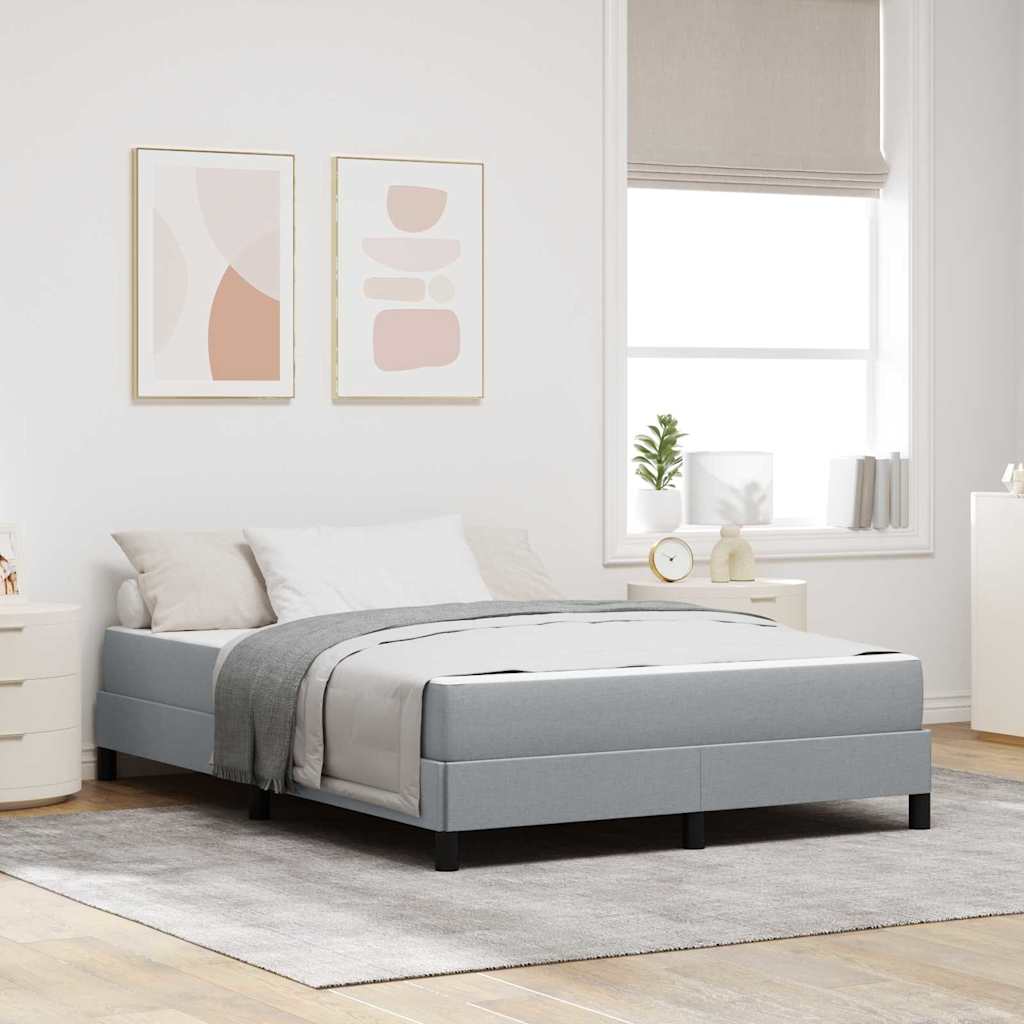 Boxspringbed met matras Lichtgrijs 140 x 190 cm Stof is nu te koop bij PeponiXL, paradijselijk wonen!