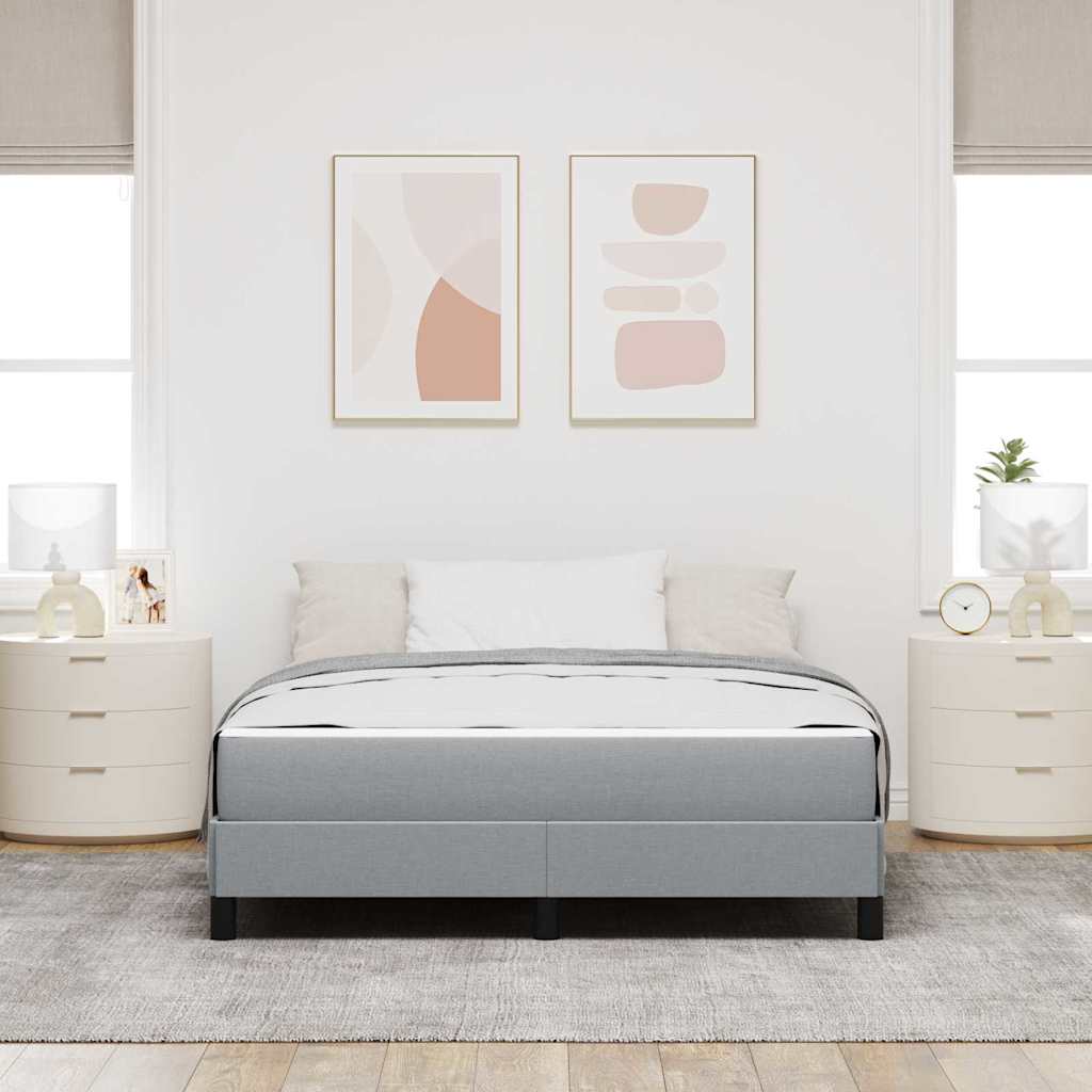 Boxspringbed met matras Lichtgrijs 140 x 190 cm Stof is nu te koop bij PeponiXL, paradijselijk wonen!