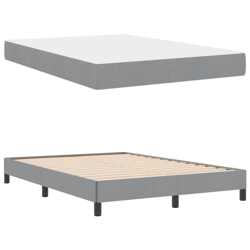 Boxspringbed met matras Lichtgrijs 140 x 190 cm Stof is nu te koop bij PeponiXL, paradijselijk wonen!