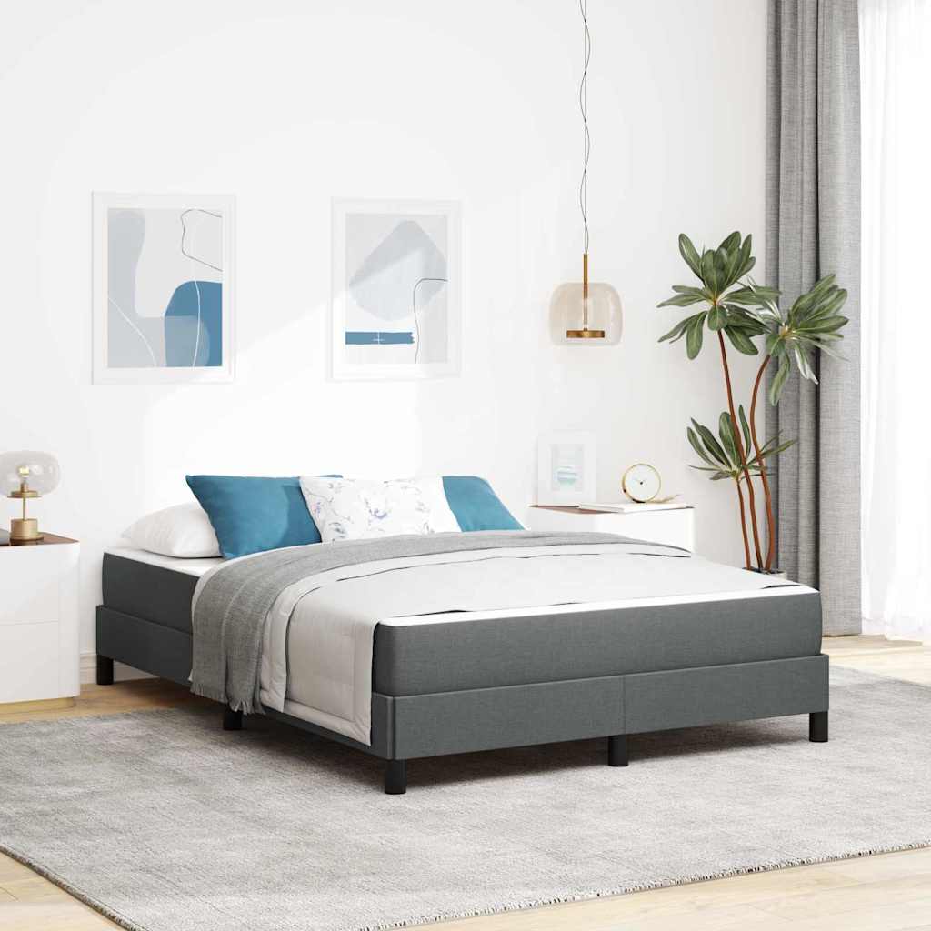 Boxspringbed met matras Donkergrijs 140 x 190 cm Stof is nu te koop bij PeponiXL, paradijselijk wonen!