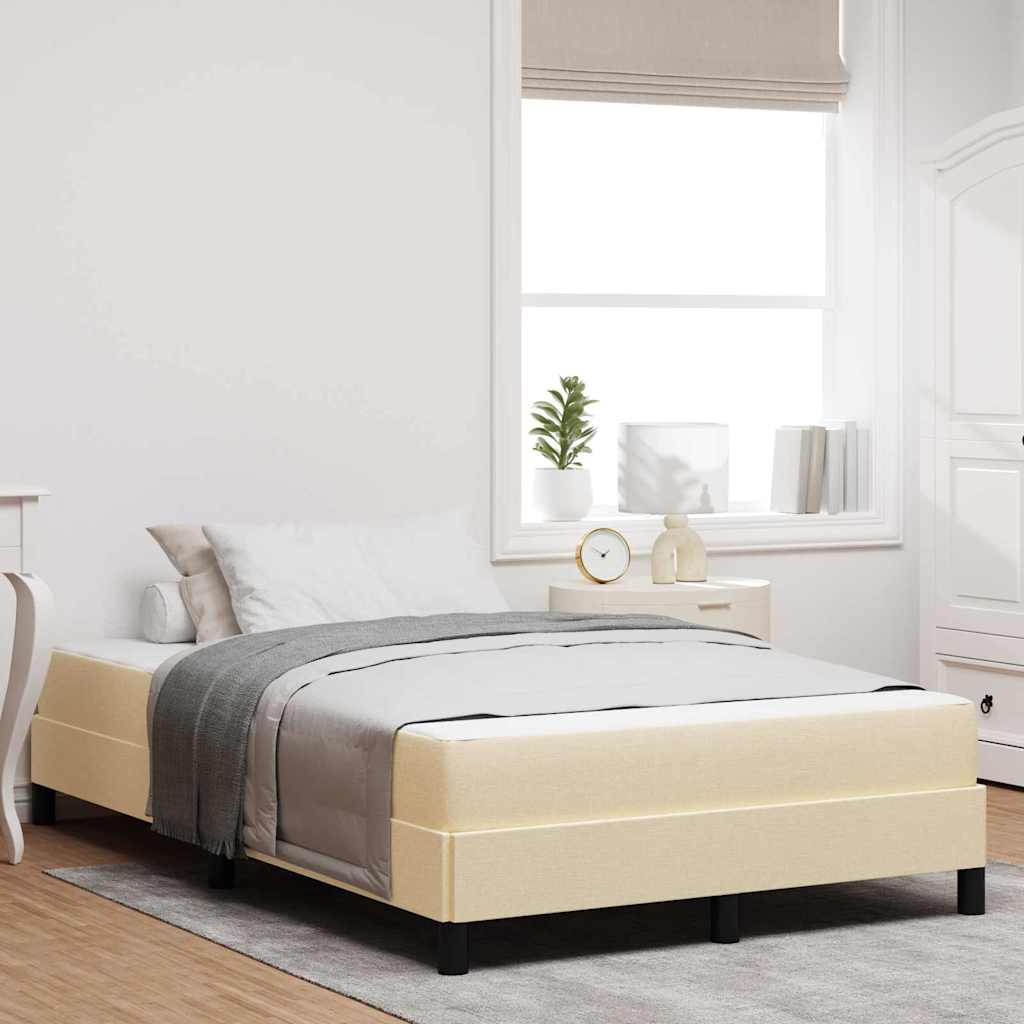 Boxspringbed met matras Crème 140 x 190 cm Stof is nu te koop bij PeponiXL, paradijselijk wonen!