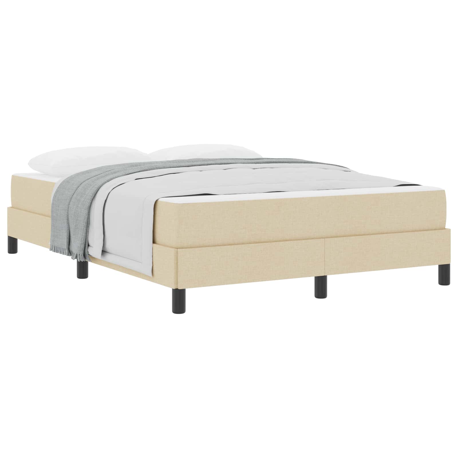 Boxspringbed met matras Crème 140 x 190 cm Stof is nu te koop bij PeponiXL, paradijselijk wonen!
