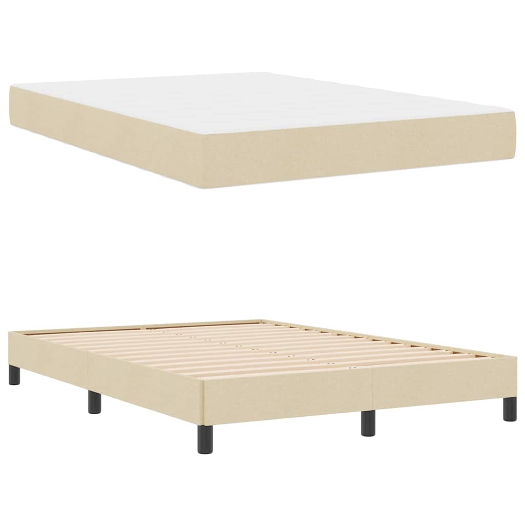 Boxspringbed met matras Crème 140 x 190 cm Stof is nu te koop bij PeponiXL, paradijselijk wonen!