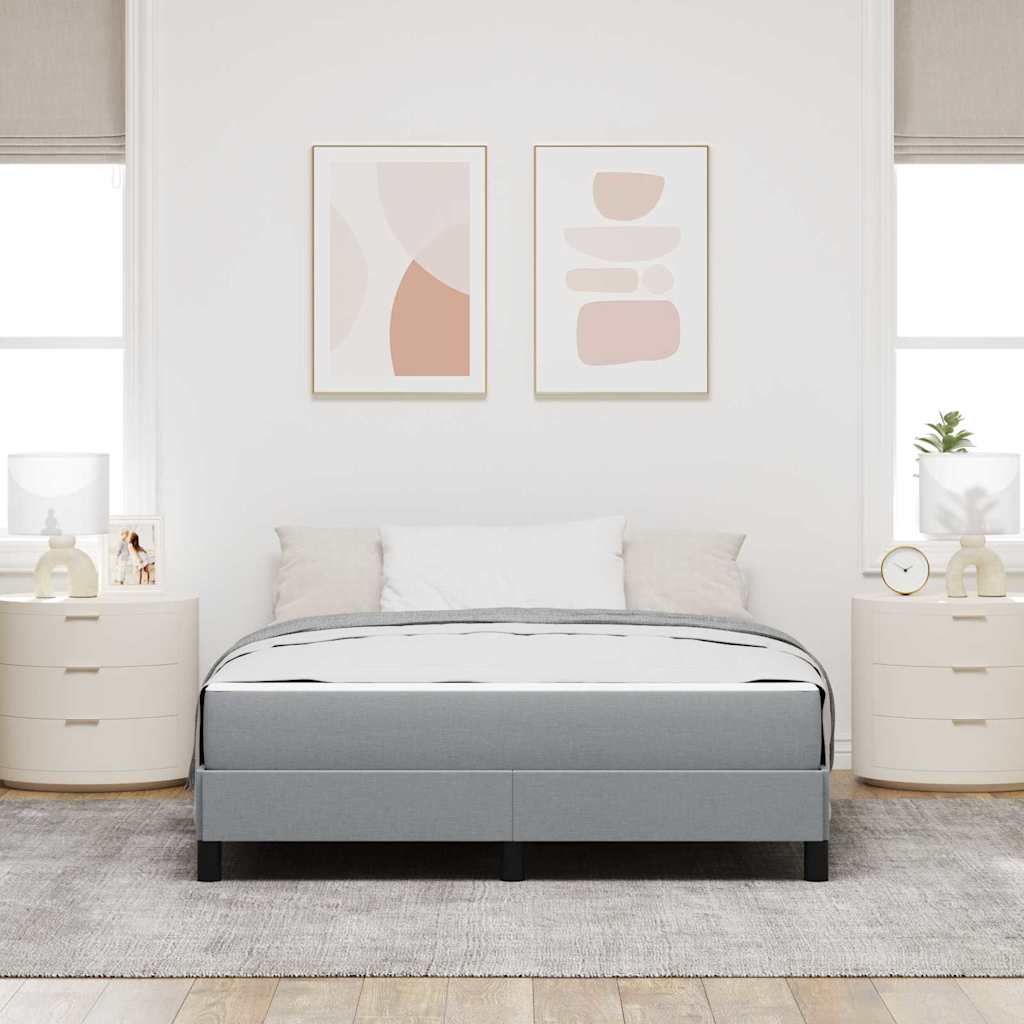 Boxspringbed met matras Lichtgrijs 140 x 200 cm Stof is nu te koop bij PeponiXL, paradijselijk wonen!