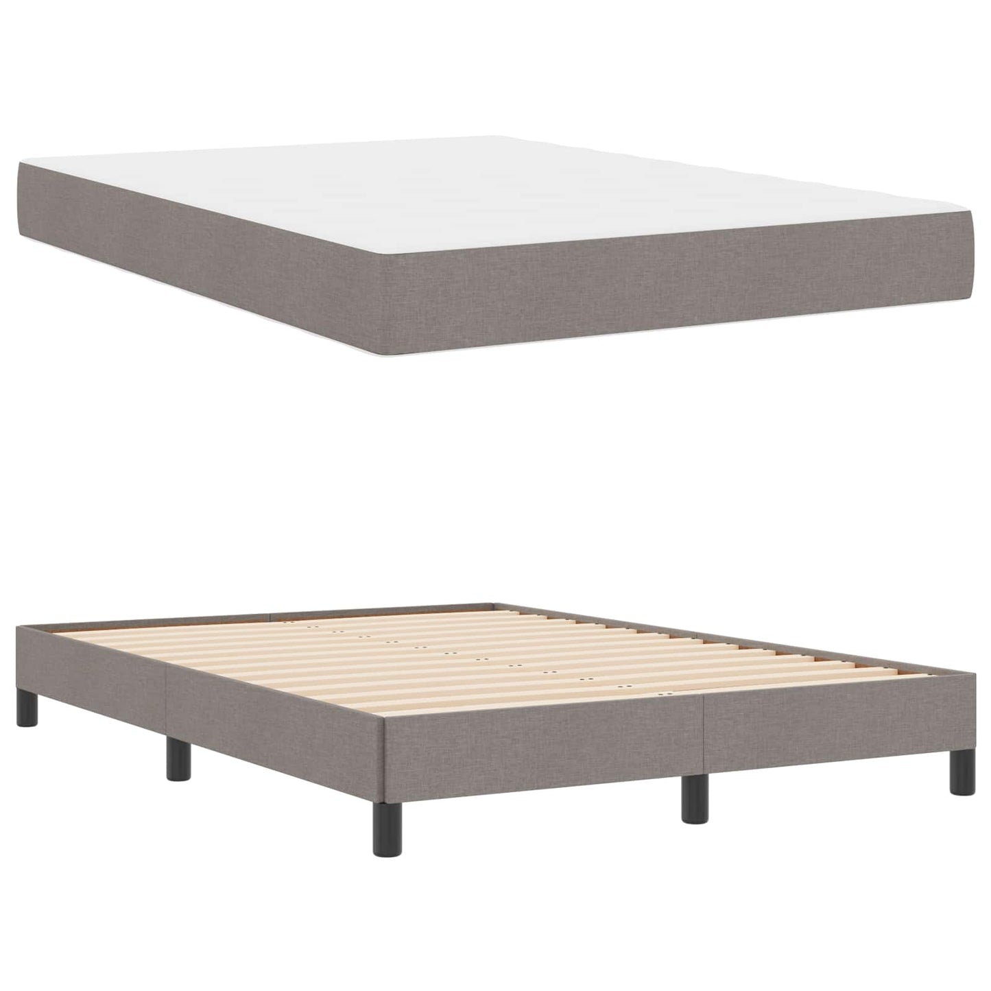 Boxspringbed met matras Taupe 140 x 200 cm Stof is nu te koop bij PeponiXL, paradijselijk wonen!