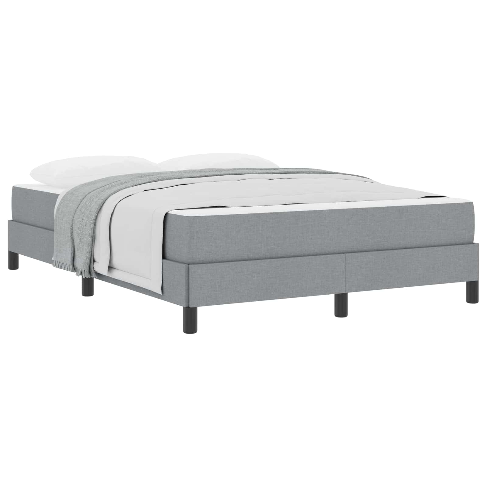 Boxspringbed met matras Lichtgrijs 160 x 200 cm Stof is nu te koop bij PeponiXL, paradijselijk wonen!