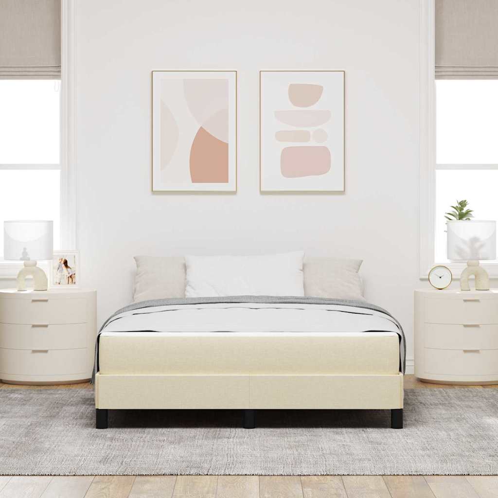 Boxspringbed met matras Crème 160 x 200 cm Stof is nu te koop bij PeponiXL, paradijselijk wonen!