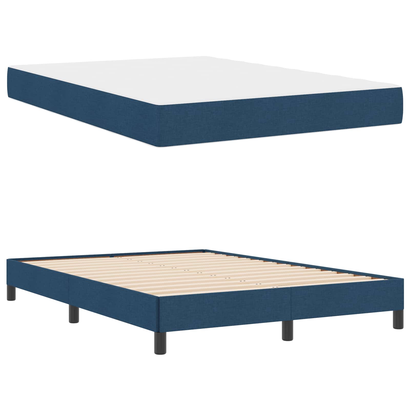 Boxspringbed met matras Blauw 160 x 200 cm Stof is nu te koop bij PeponiXL, paradijselijk wonen!