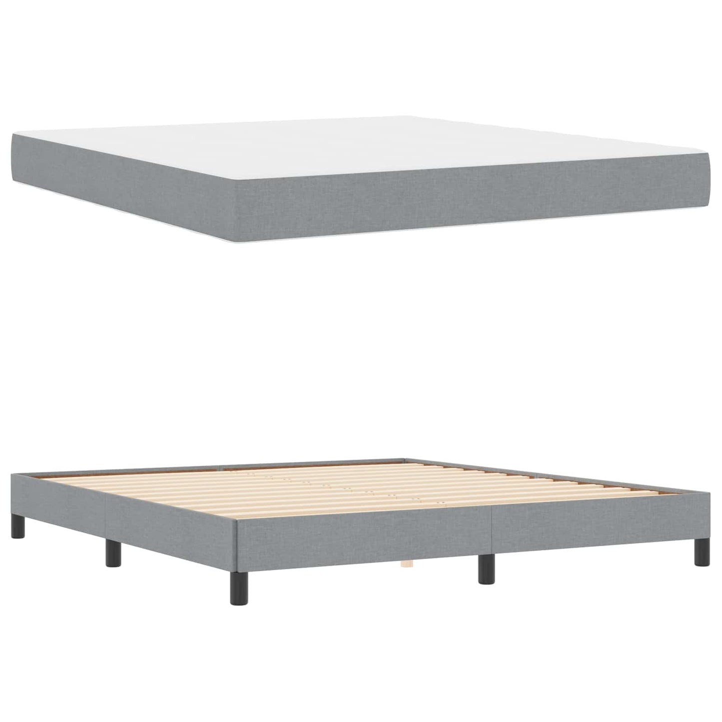 Boxspringbed met matras Lichtgrijs 180 x 200 cm Stof is nu te koop bij PeponiXL, paradijselijk wonen!