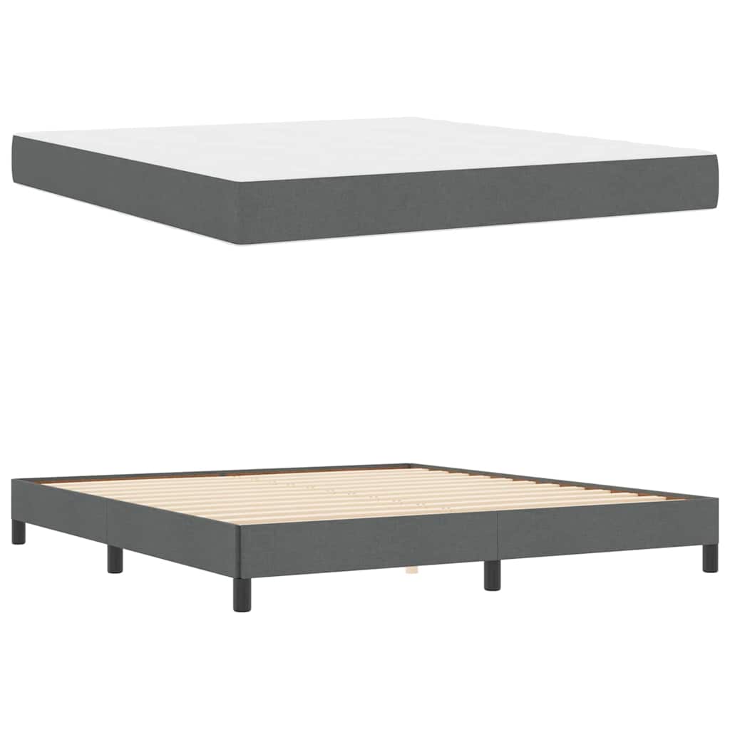 Boxspringbed met matras Donkergrijs 180 x 200 cm Stof is nu te koop bij PeponiXL, paradijselijk wonen!