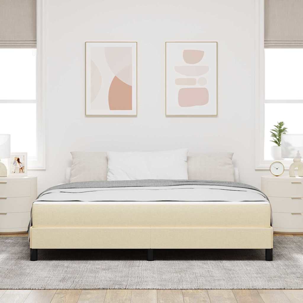 Boxspringbed met matras Crème 180 x 200 cm Stof is nu te koop bij PeponiXL, paradijselijk wonen!