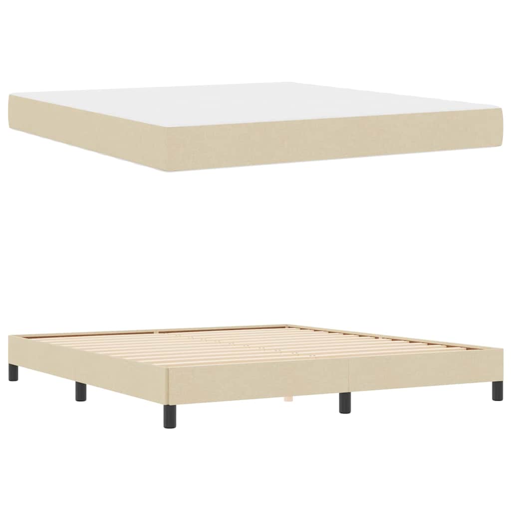 Boxspringbed met matras Crème 180 x 200 cm Stof is nu te koop bij PeponiXL, paradijselijk wonen!