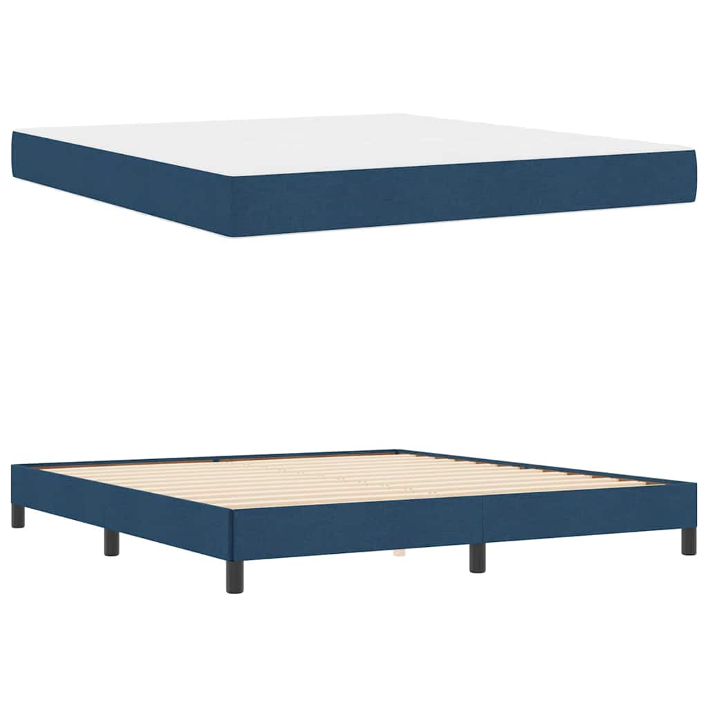 Boxspringbed met matras Blauw 180 x 200 cm Stof is nu te koop bij PeponiXL, paradijselijk wonen!