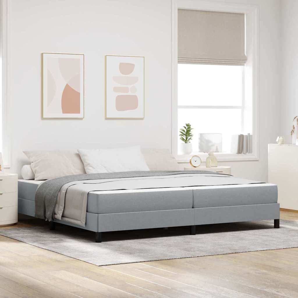 Boxspringbed met matras Lichtgrijs 200 x 200 cm Stof is nu te koop bij PeponiXL, paradijselijk wonen!