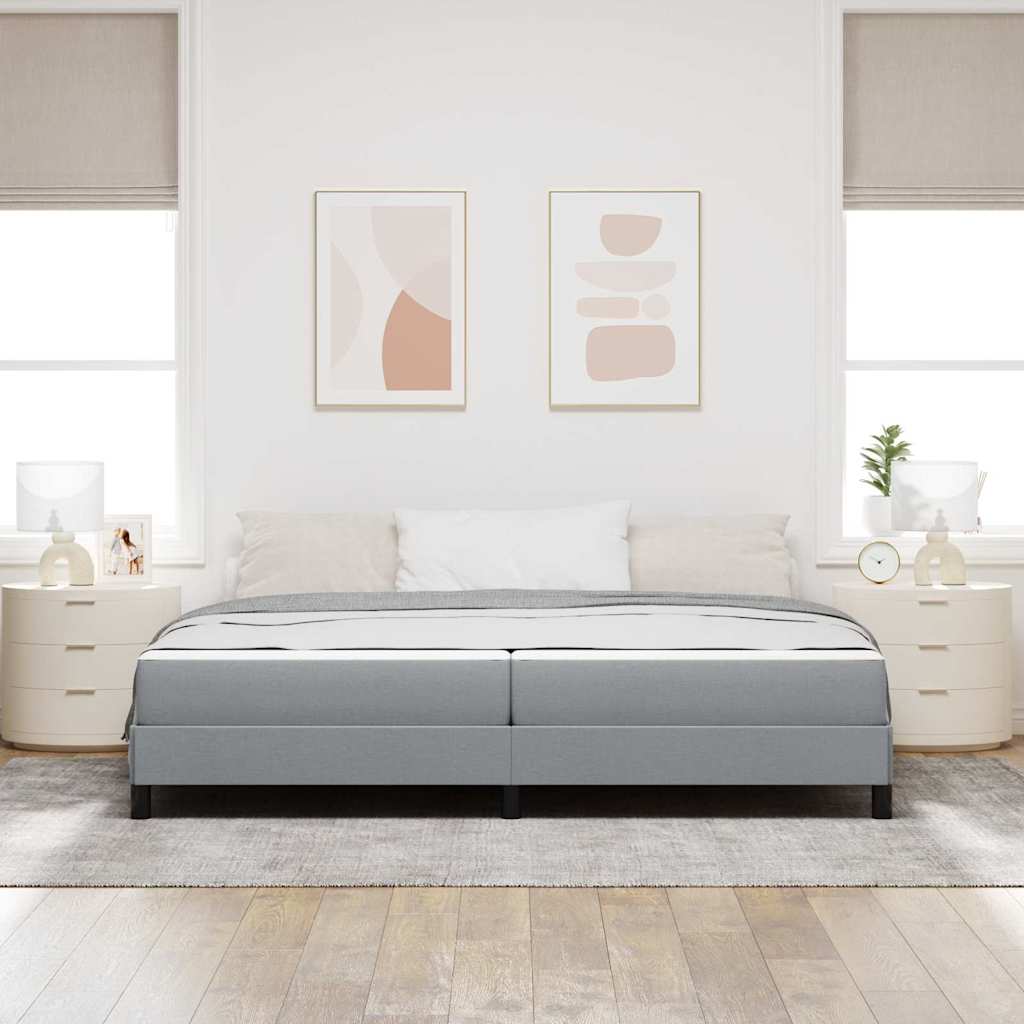Boxspringbed met matras Lichtgrijs 200 x 200 cm Stof is nu te koop bij PeponiXL, paradijselijk wonen!