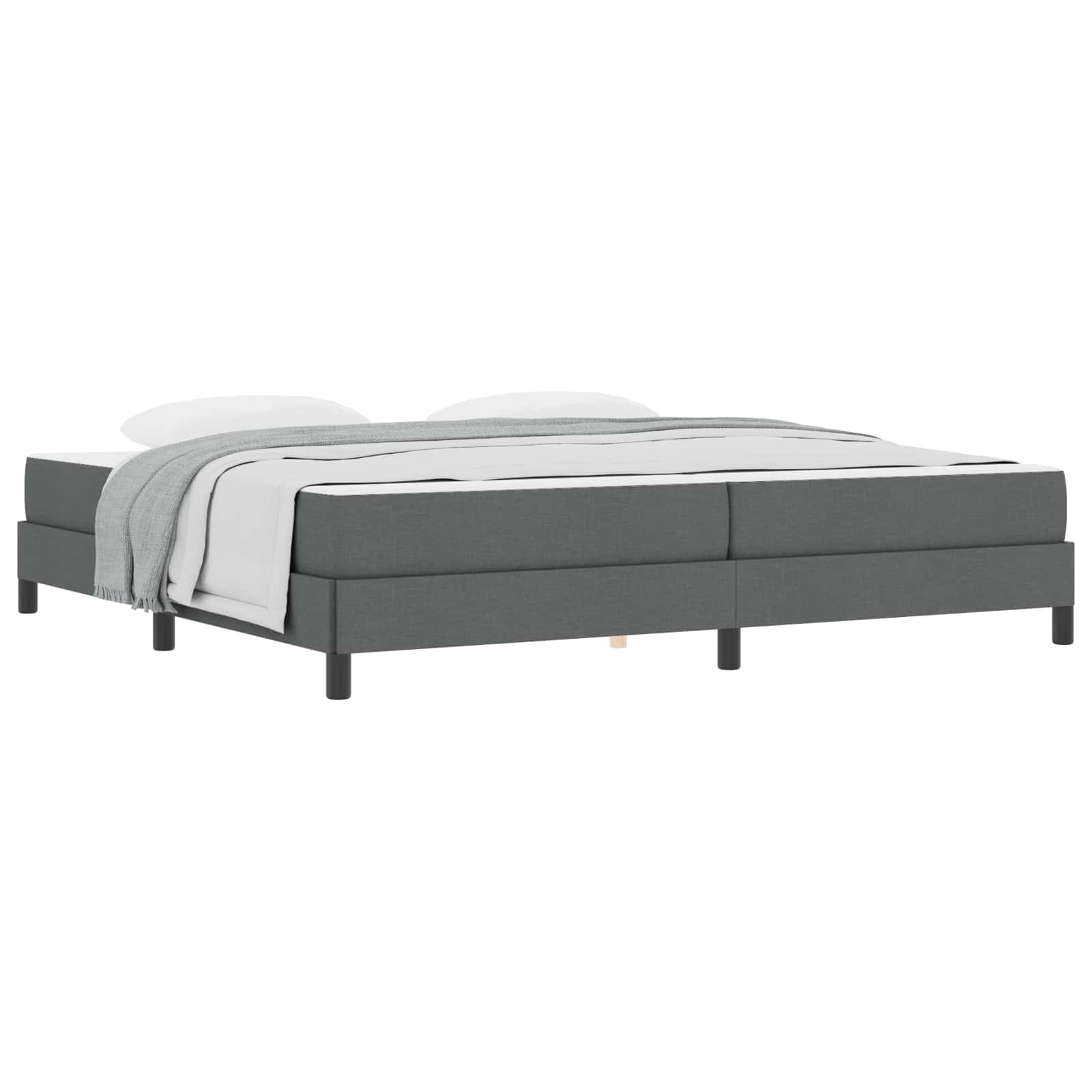 Boxspringbed met matras Donkergrijs 200 x 200 cm Stof is nu te koop bij PeponiXL, paradijselijk wonen!