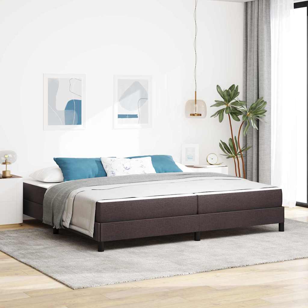 Boxspringbed met matras Donkerbruin 200 x 200 cm Stof is nu te koop bij PeponiXL, paradijselijk wonen!