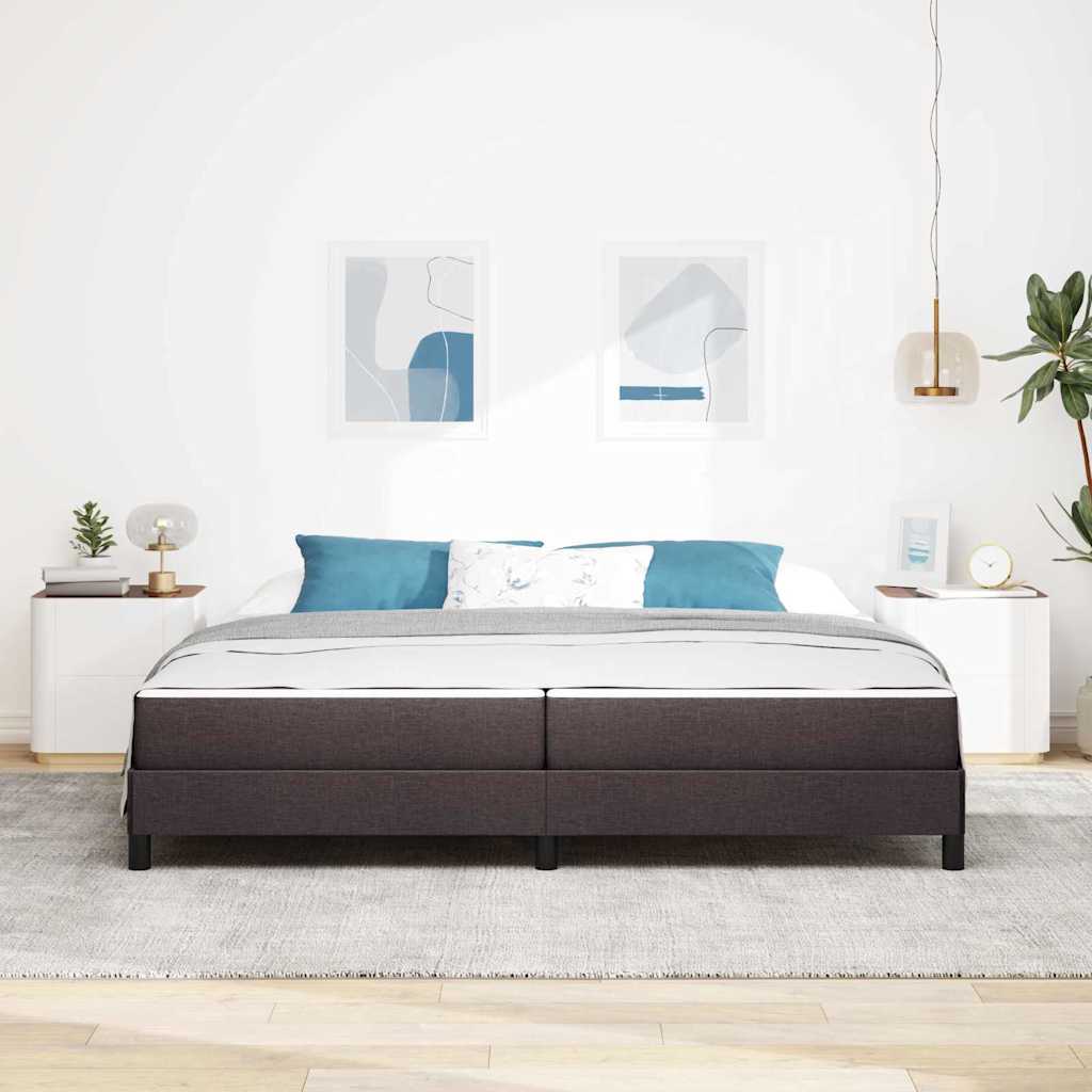 Boxspringbed met matras Donkerbruin 200 x 200 cm Stof is nu te koop bij PeponiXL, paradijselijk wonen!
