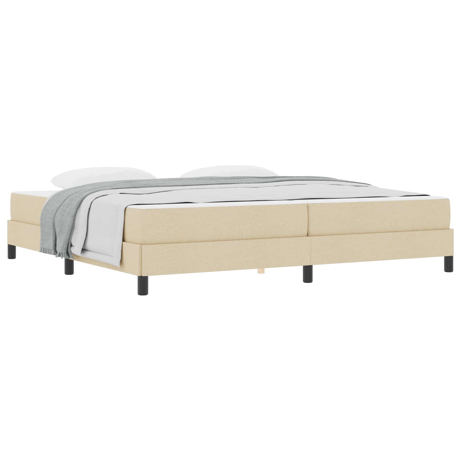 Boxspringbed met matras Crème 200 x 200 cm Stof is nu te koop bij PeponiXL, paradijselijk wonen!