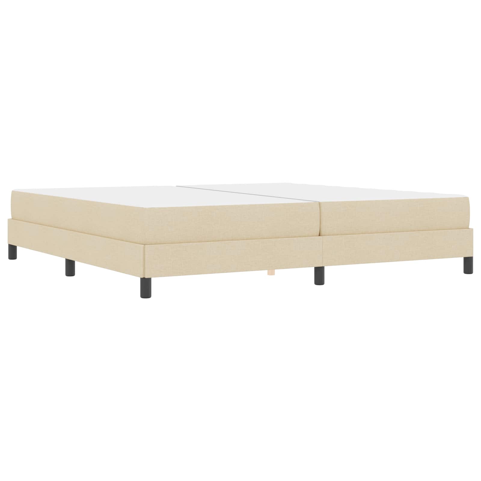 Boxspringbed met matras Crème 200 x 200 cm Stof is nu te koop bij PeponiXL, paradijselijk wonen!