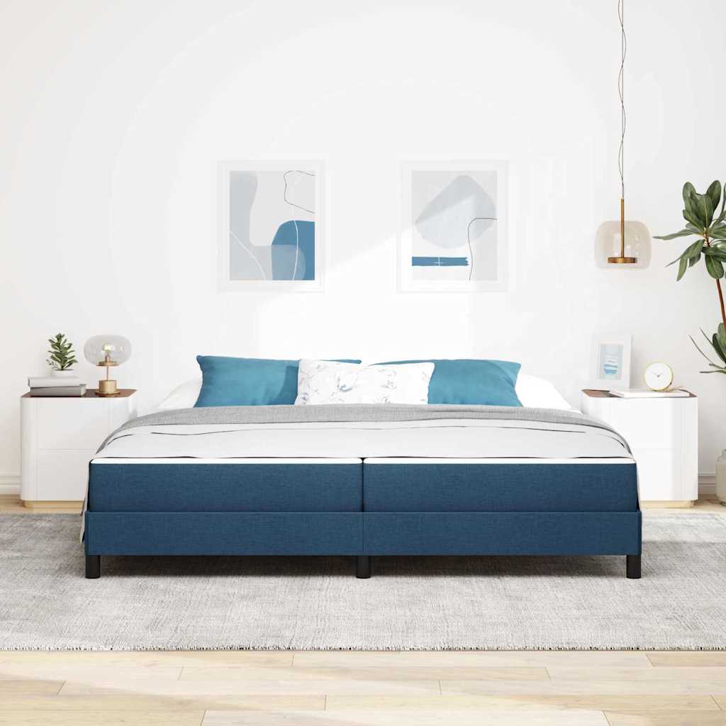 Boxspringbed met matras Blauw 200 x 200 cm Stof is nu te koop bij PeponiXL, paradijselijk wonen!