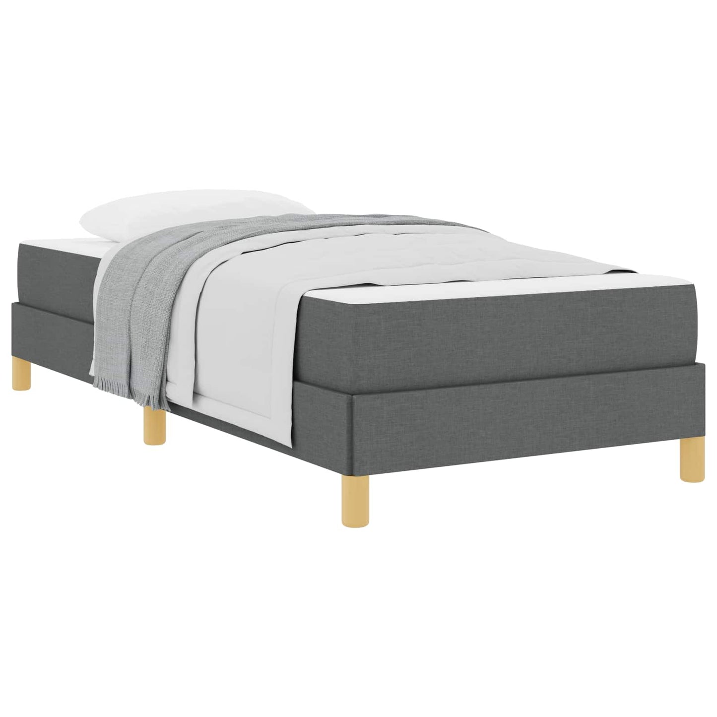 Boxspringbed met matras Donkergrijs 90 x 190 cm Stof is nu te koop bij PeponiXL, paradijselijk wonen!