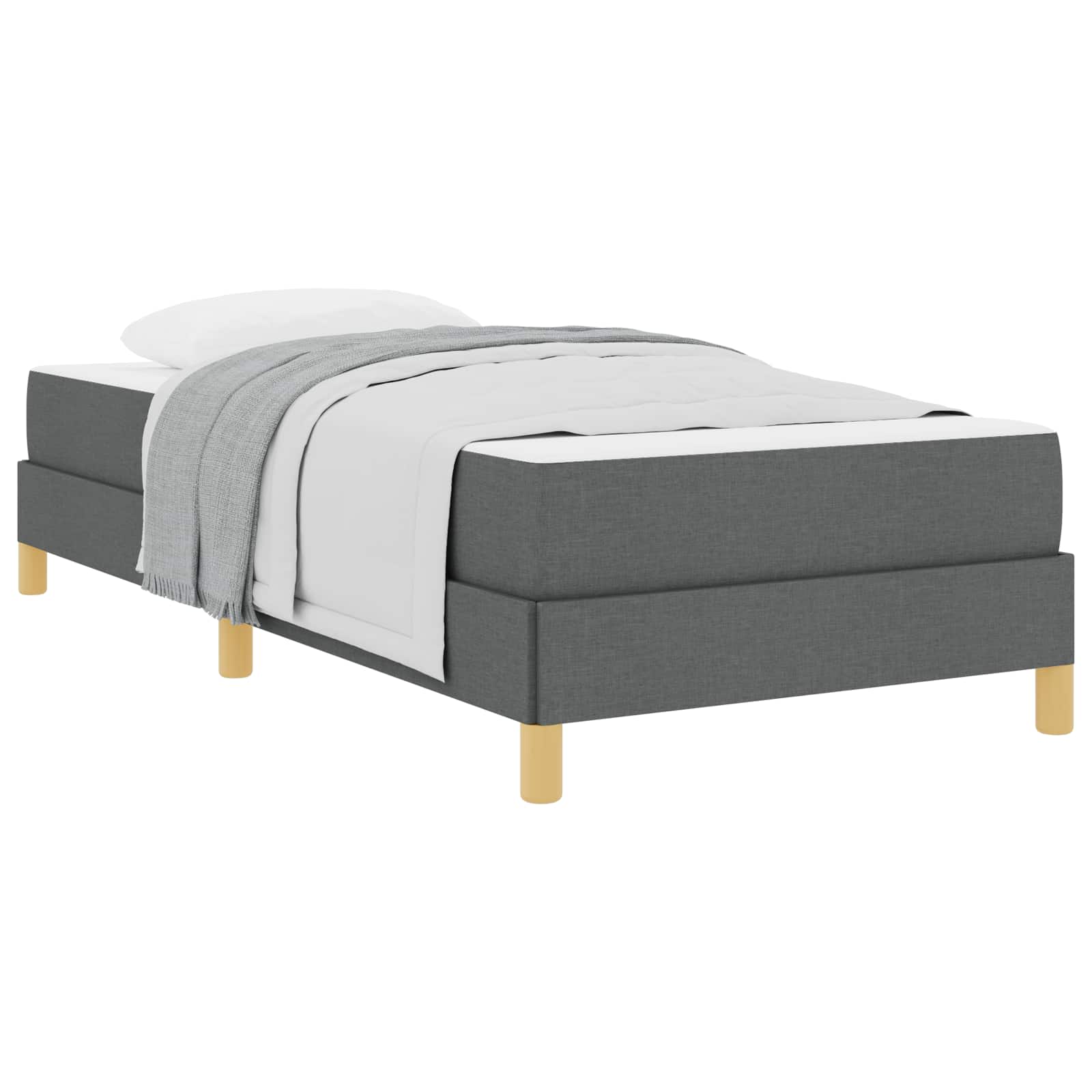 Boxspringbed met matras Donkergrijs 90 x 190 cm Stof is nu te koop bij PeponiXL, paradijselijk wonen!