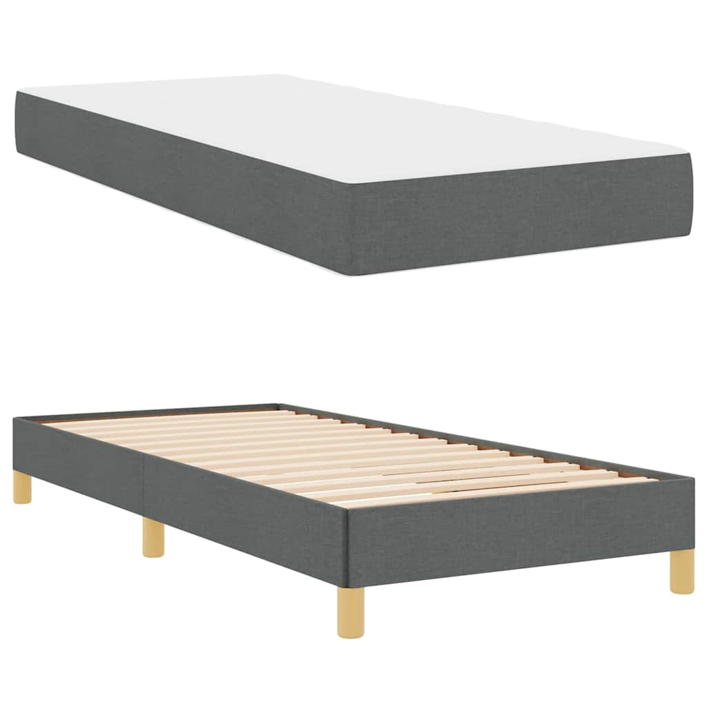 Boxspringbed met matras Donkergrijs 90 x 190 cm Stof is nu te koop bij PeponiXL, paradijselijk wonen!