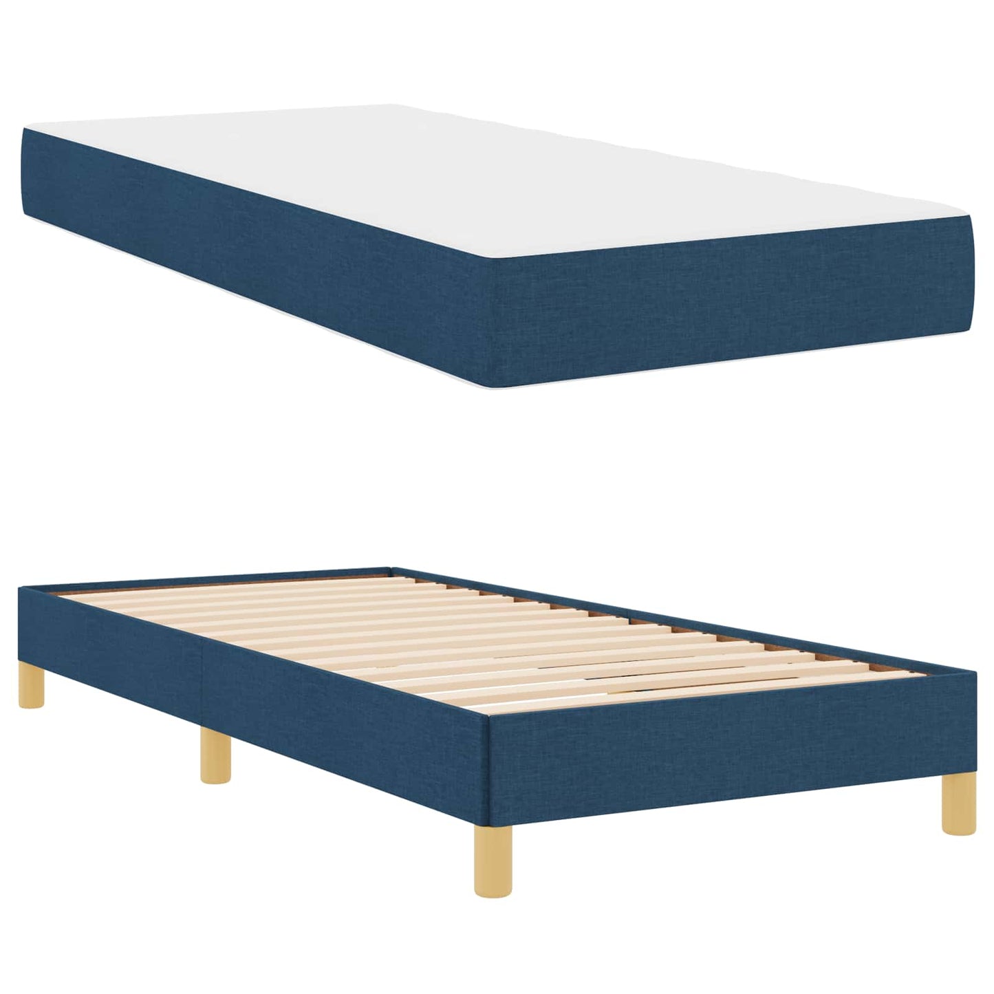 Boxspringbed met matras Blauw 90 x 190 cm Stof is nu te koop bij PeponiXL, paradijselijk wonen!