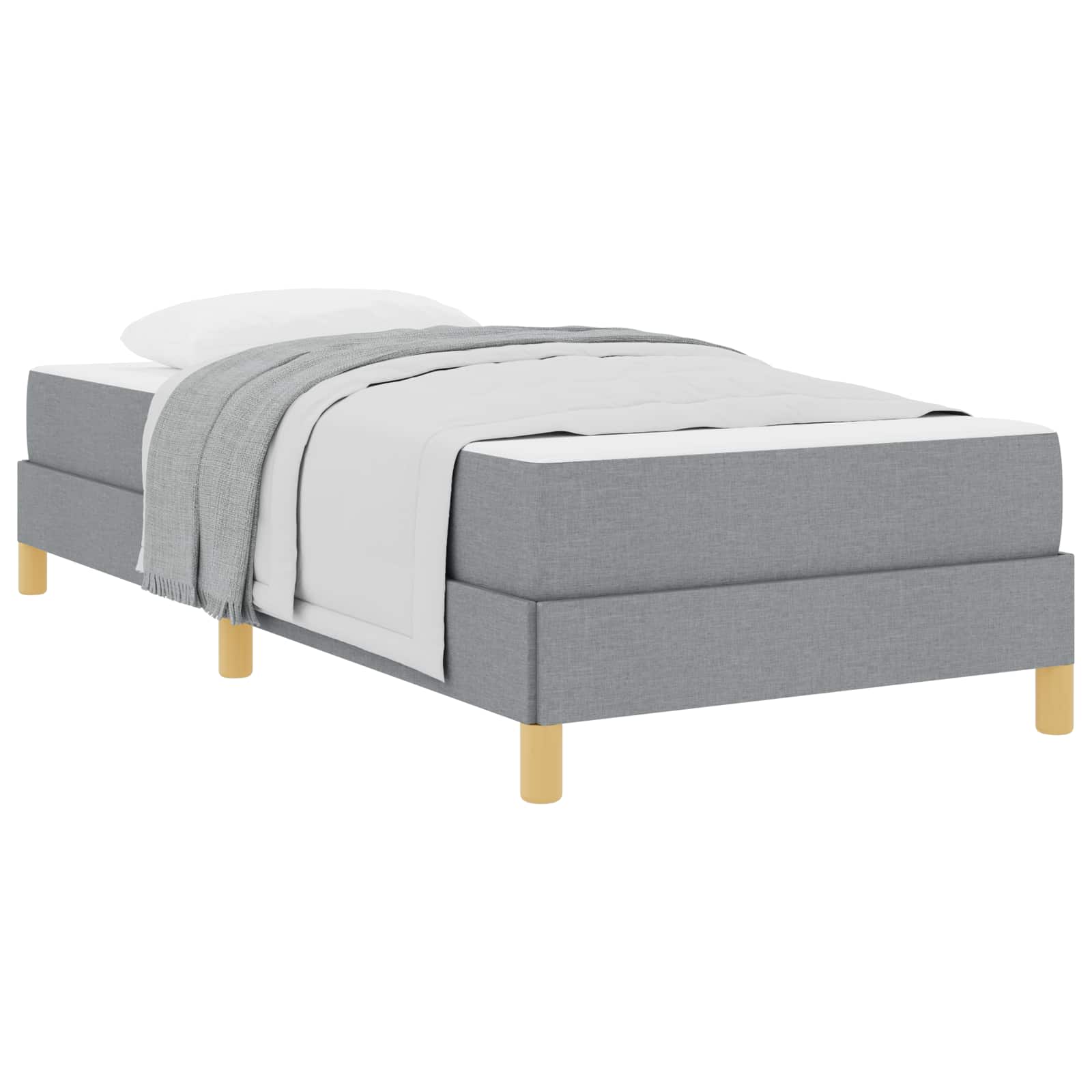 Boxspringbed met matras Lichtgrijs 100 x 200 cm Stof is nu te koop bij PeponiXL, paradijselijk wonen!
