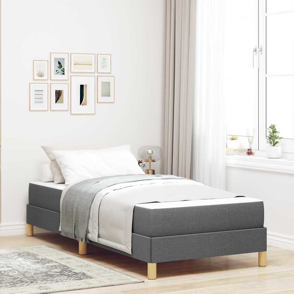 Boxspringbed met matras Donkergrijs 100 x 200 cm Stof is nu te koop bij PeponiXL, paradijselijk wonen!