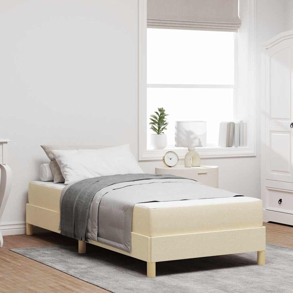 Boxspringbed met matras Crème 100 x 200 cm Stof is nu te koop bij PeponiXL, paradijselijk wonen!