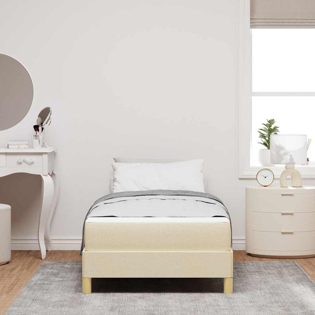 Boxspringbed met matras Crème 100 x 200 cm Stof is nu te koop bij PeponiXL, paradijselijk wonen!