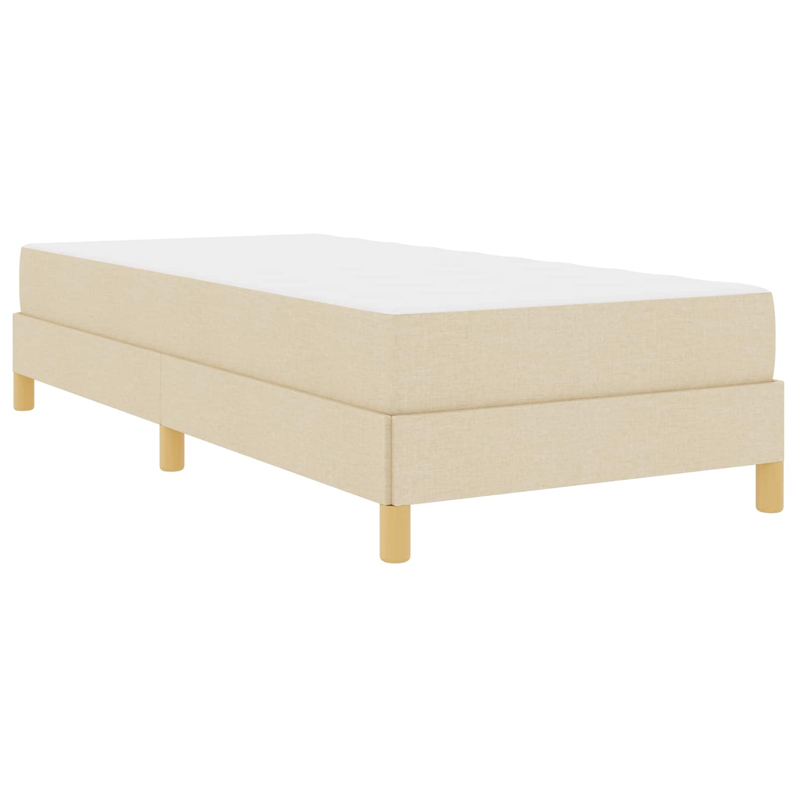 Boxspringbed met matras Crème 100 x 200 cm Stof is nu te koop bij PeponiXL, paradijselijk wonen!